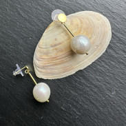 Earrings Natural pearls in silver with gold plating